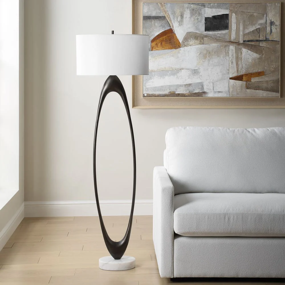 Uttermost Sonic Rich Dark Bronze Open Oval Floor Lamp - Image 2