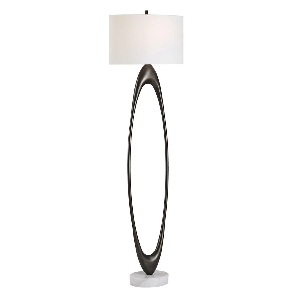 Uttermost Sonic Rich Dark Bronze Open Oval Floor Lamp - Image 5