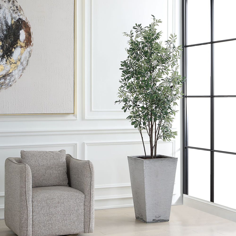 Uttermost Sonora Olive Tree In A Textured Gray Concrete Planter - Image 2