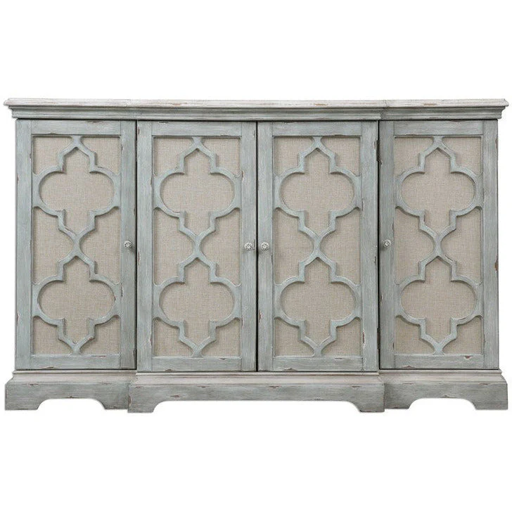 Uttermost Sophie Sea Gray 4 Door Cabinet - Image 3