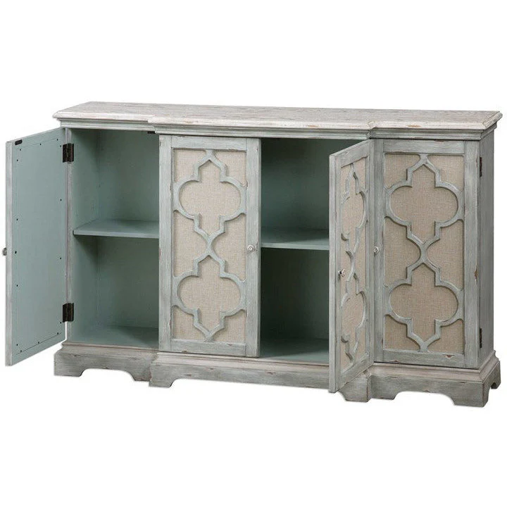 Uttermost Sophie Sea Gray 4 Door Cabinet - Image 6