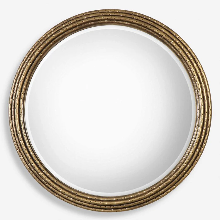 Uttermost Spera Anriqued Gold Iron Round Mirror - Image 2