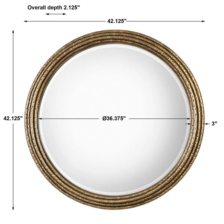 Uttermost Spera Anriqued Gold Iron Round Mirror - Image 5
