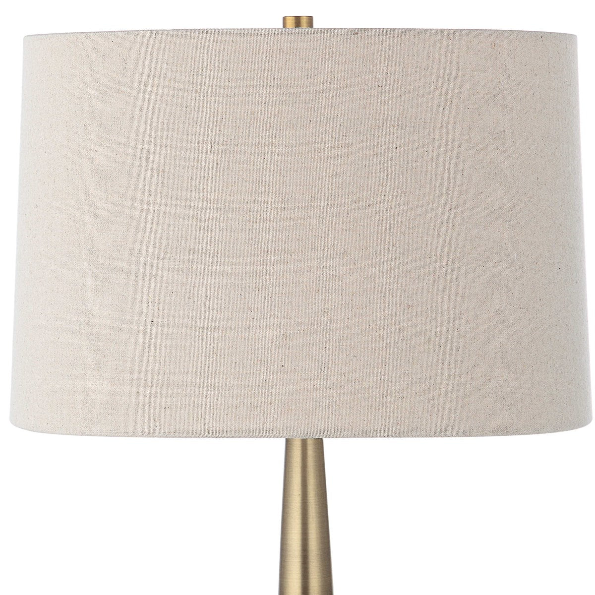 Uttermost Spyglass Matte Black Glass Table Lamp With Light Beige Linen Shade - Image 5