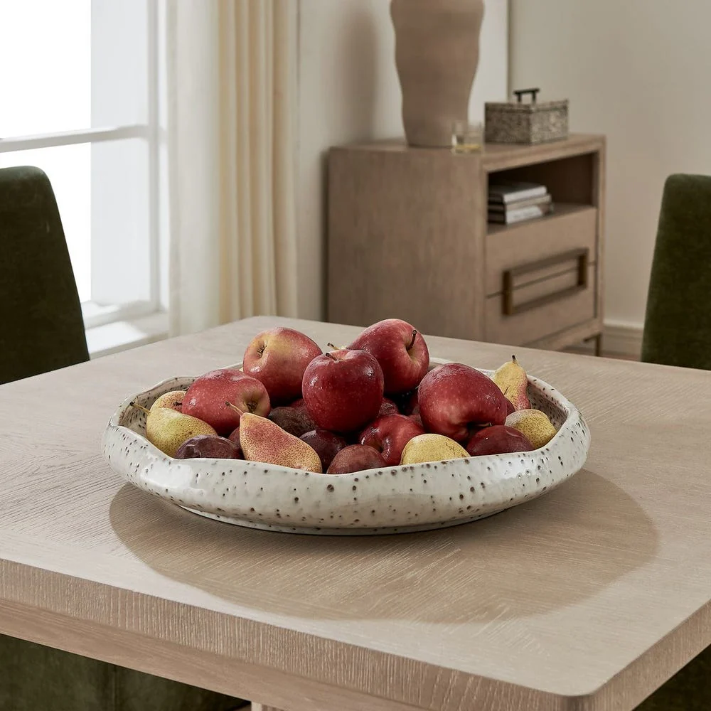 Uttermost Stardust White Ripple Decorative Bowl ~ Indoor & Outdoor Use - Image 2