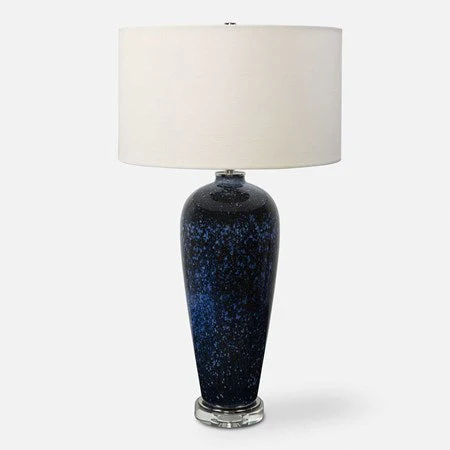 Uttermost Stargazer Cobalt Blue Glass Table Lamp With White Shade - Image 2