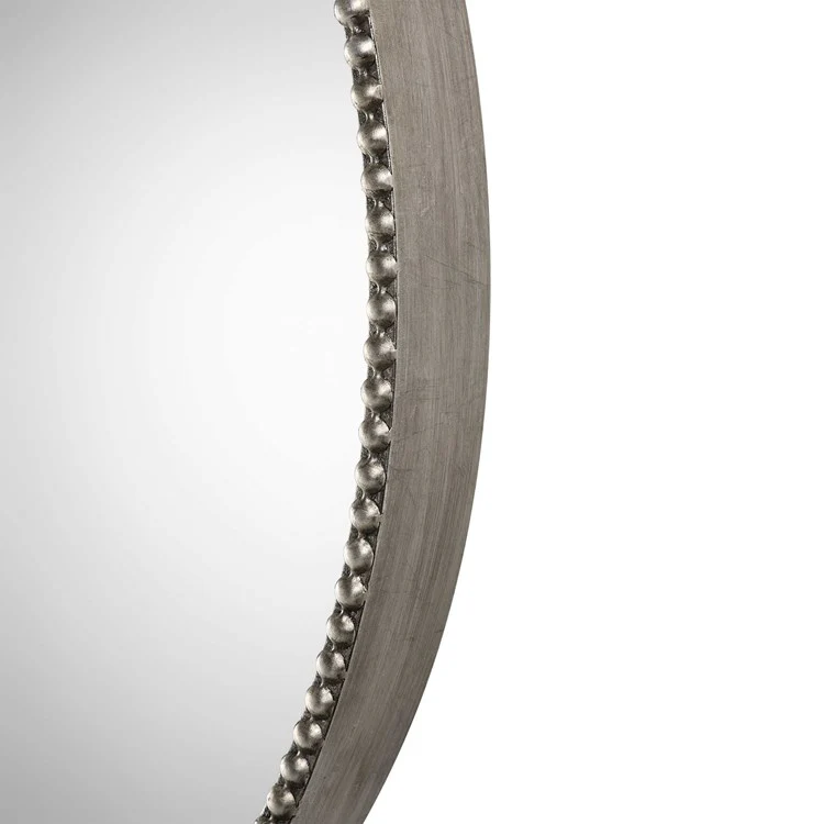 Uttermost Stefania Antiqued Silver Leaf Round Mirror - Image 4
