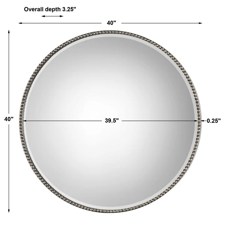 Uttermost Stefania Antiqued Silver Leaf Round Mirror - Image 5