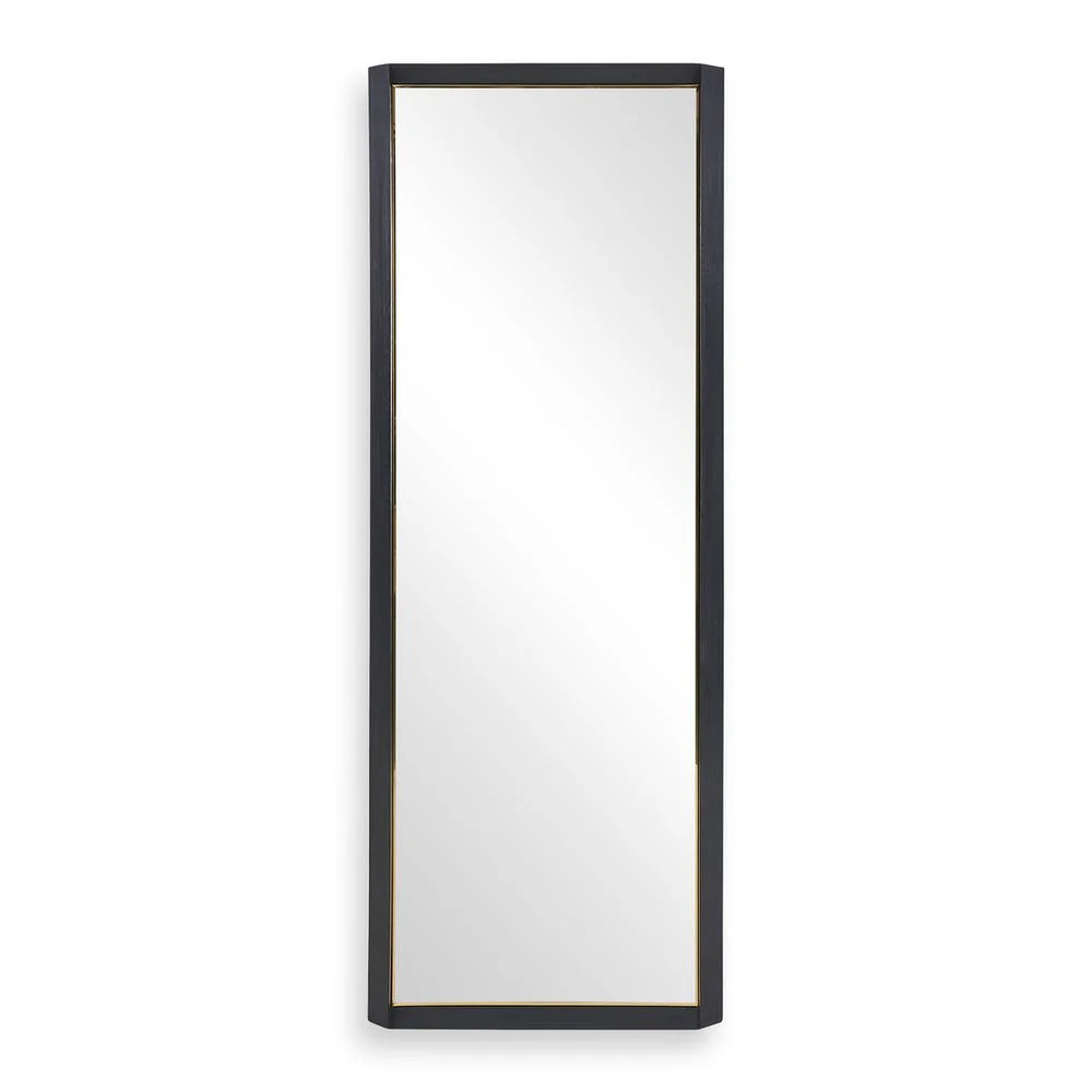 Uttermost Stenton Sleek Black With Gold Plated Inner Edge Tall Mirror - Image 3