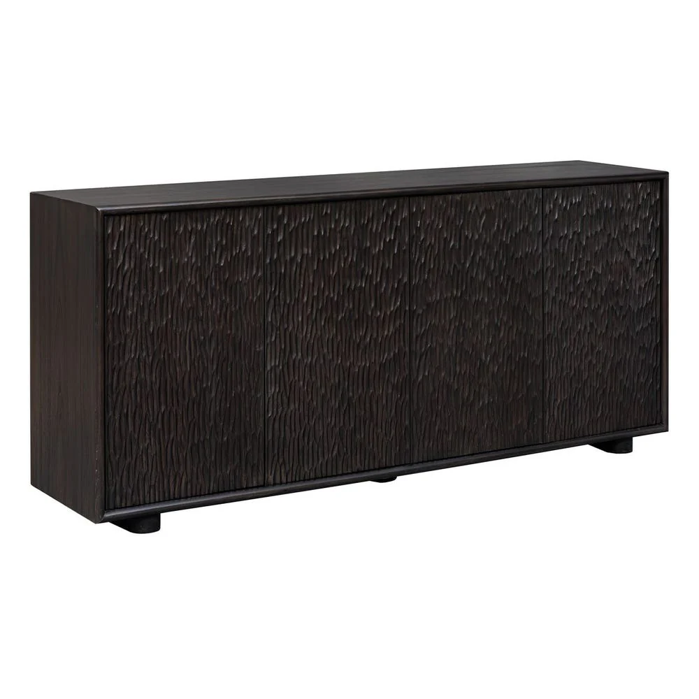 Uttermost Stevenson 4 Door Mindi Ebony Wood Cabinet - Image 3