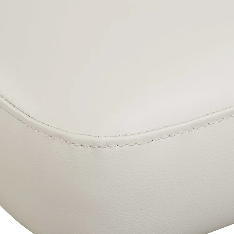 Uttermost Stiches Diamond Tufted Back Ecru Pebbled Faux Leather Set of Dining Chairs - Image 7