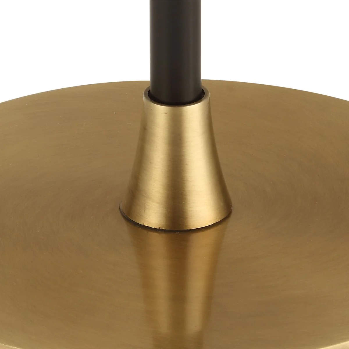 Uttermost Stowe Sleek Satin Black and Brass Base Floor Lamp With White Linen Shade - Image 5