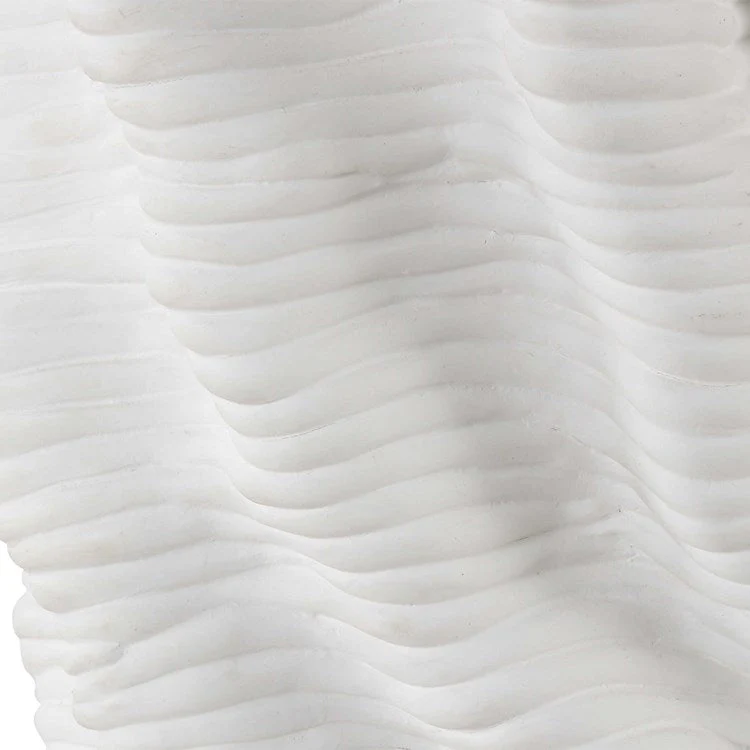 Uttermost Stratified Matte White Glaze Table Lamp With Linen Shade - Image 7