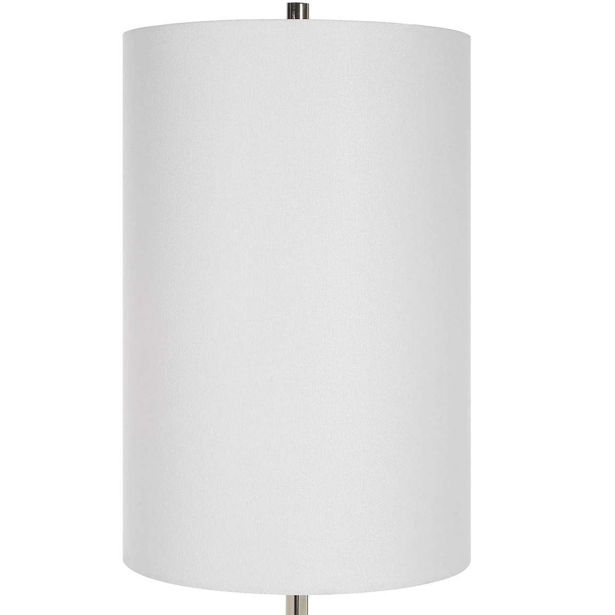 Uttermost Stratus Gray Glass and Polished Nickel Buffet Lamp With White Linen Shade - Image 5