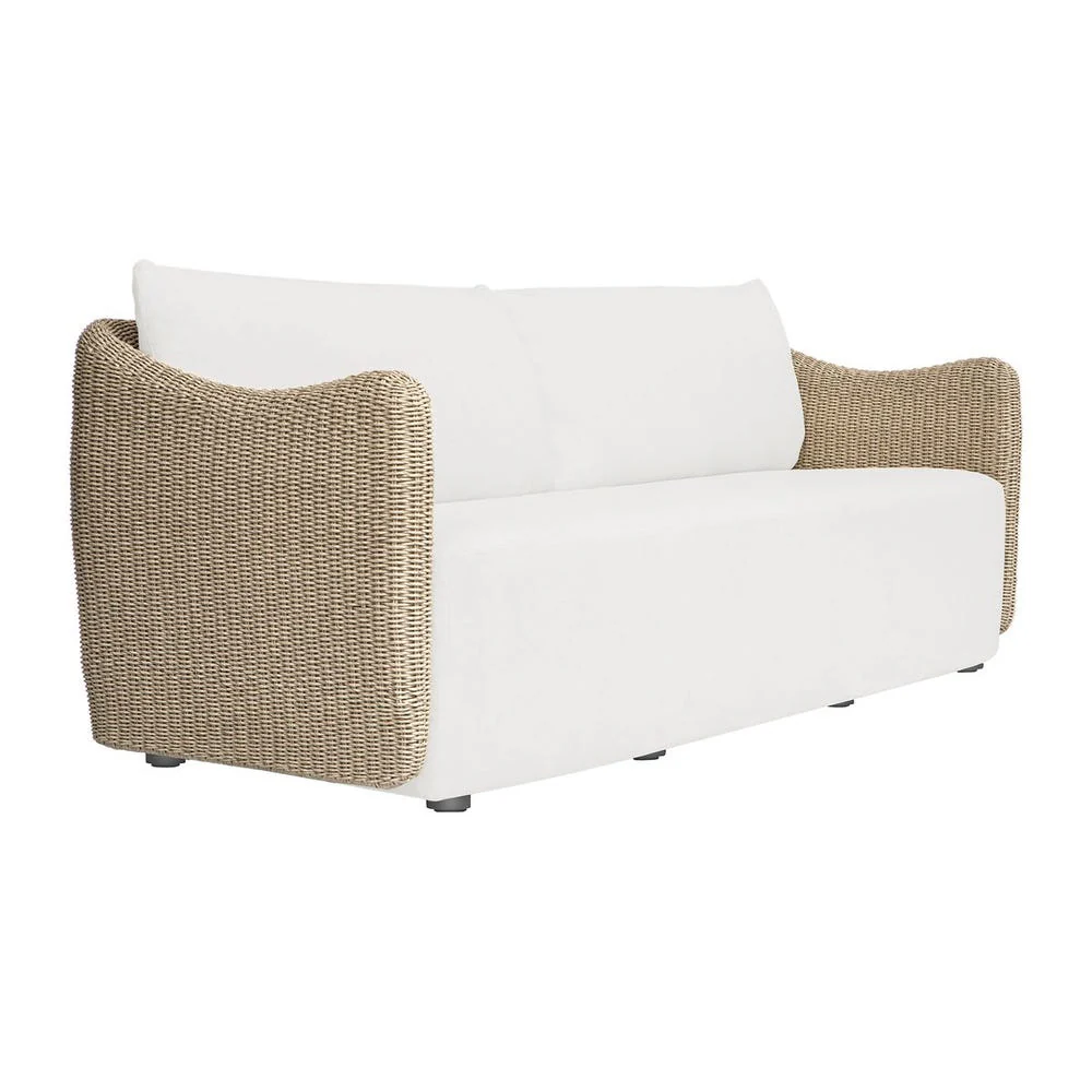 Uttermost Sunset Outdoor Sofa ~ Twisted Oatmeal All- Weather Wicker - Image 8