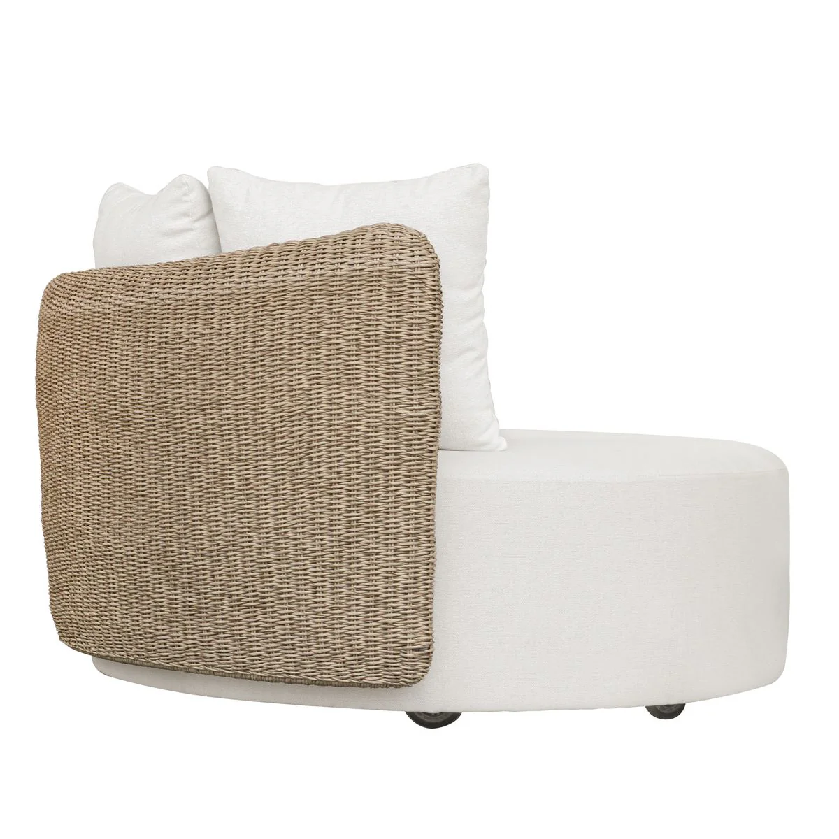 Uttermost Sunset Light Gray All Weather Wicker Outdoor Swivel Day Bed With Oyster White Cushion - Image 4