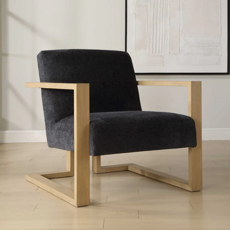 Uttermost Suspend Midnight Blue Chenille Accent Chair - Image 3