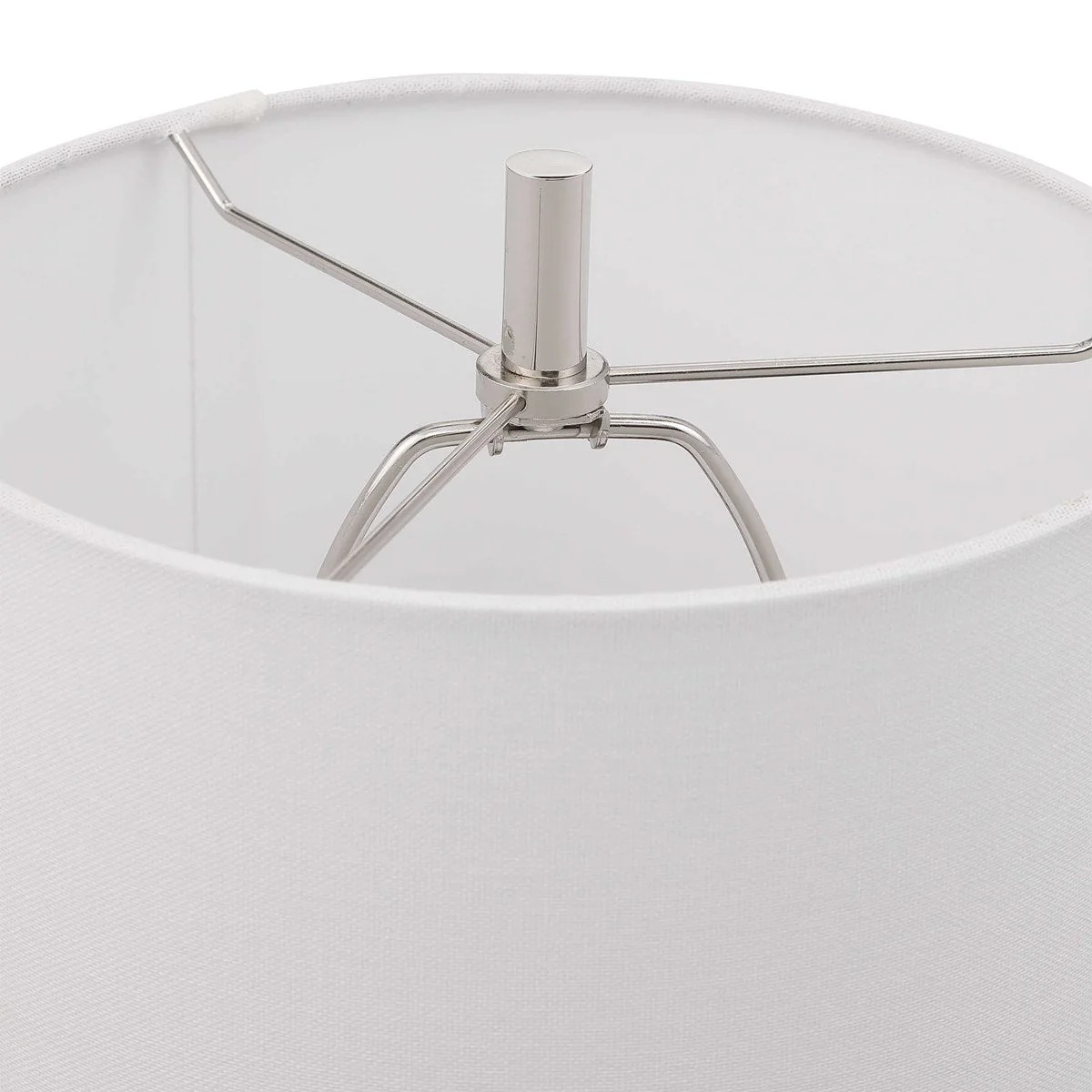 Uttermost Sussex Polished Nickel and White Marble Buffet Lamp With Linen Shade - Image 8