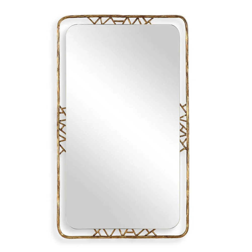 Uttermost Tahoma Antiqued Gold Iron Mirror - Image 3