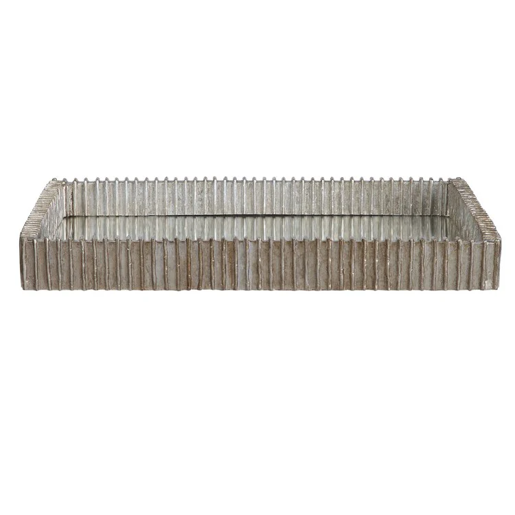 Uttermost Talmage Silver Leaf Mirrored Contemporary Tray - Image 4