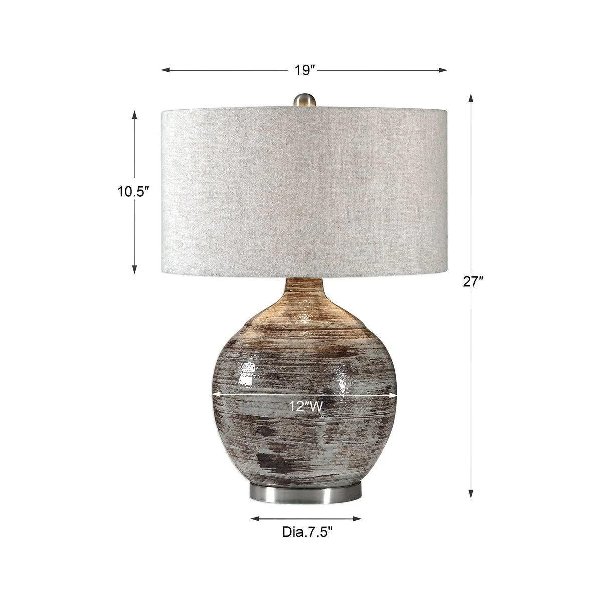 Uttermost Tamula Ceramic Table Lamp With Beige Linen Shade - Image 5