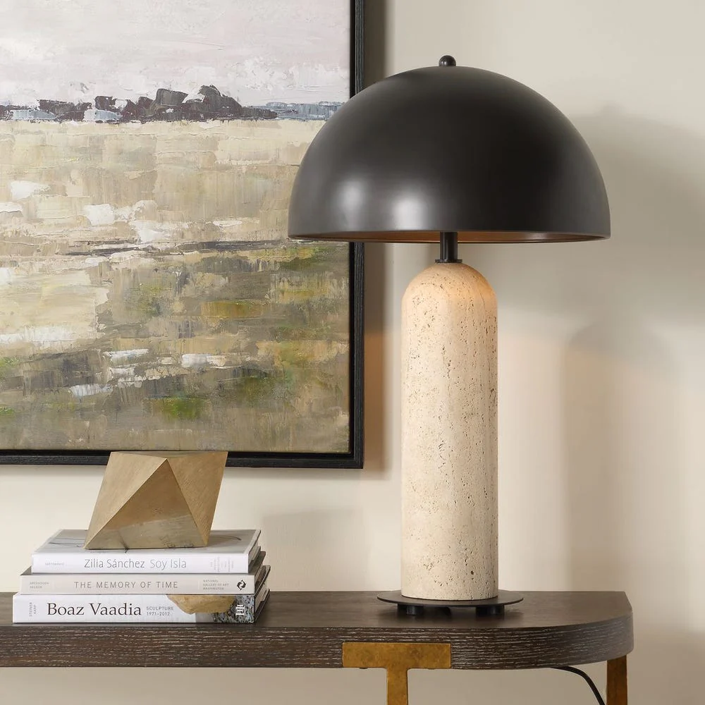 Uttermost Tanaka Honed Travertine Table Lamp ~ Indoor & Outdoor Use