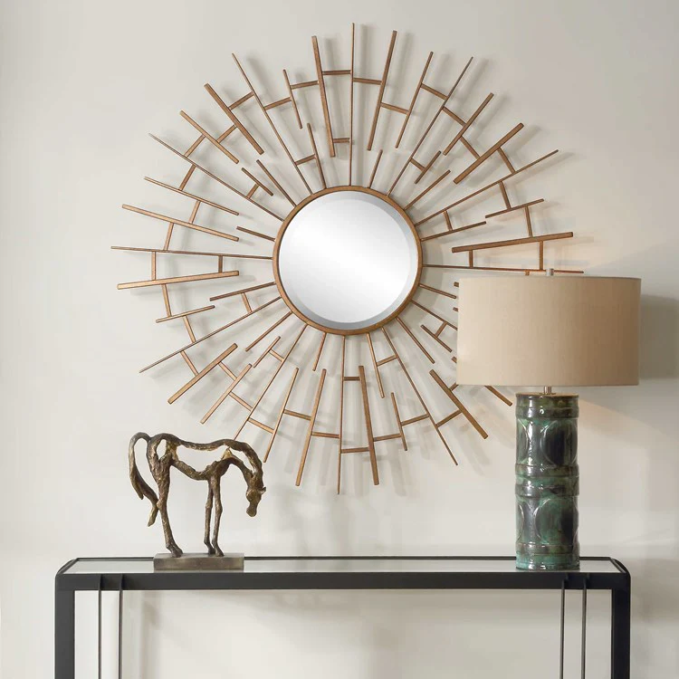 Uttermost Tangled Antiqued Golden Bronze Round Mirror
