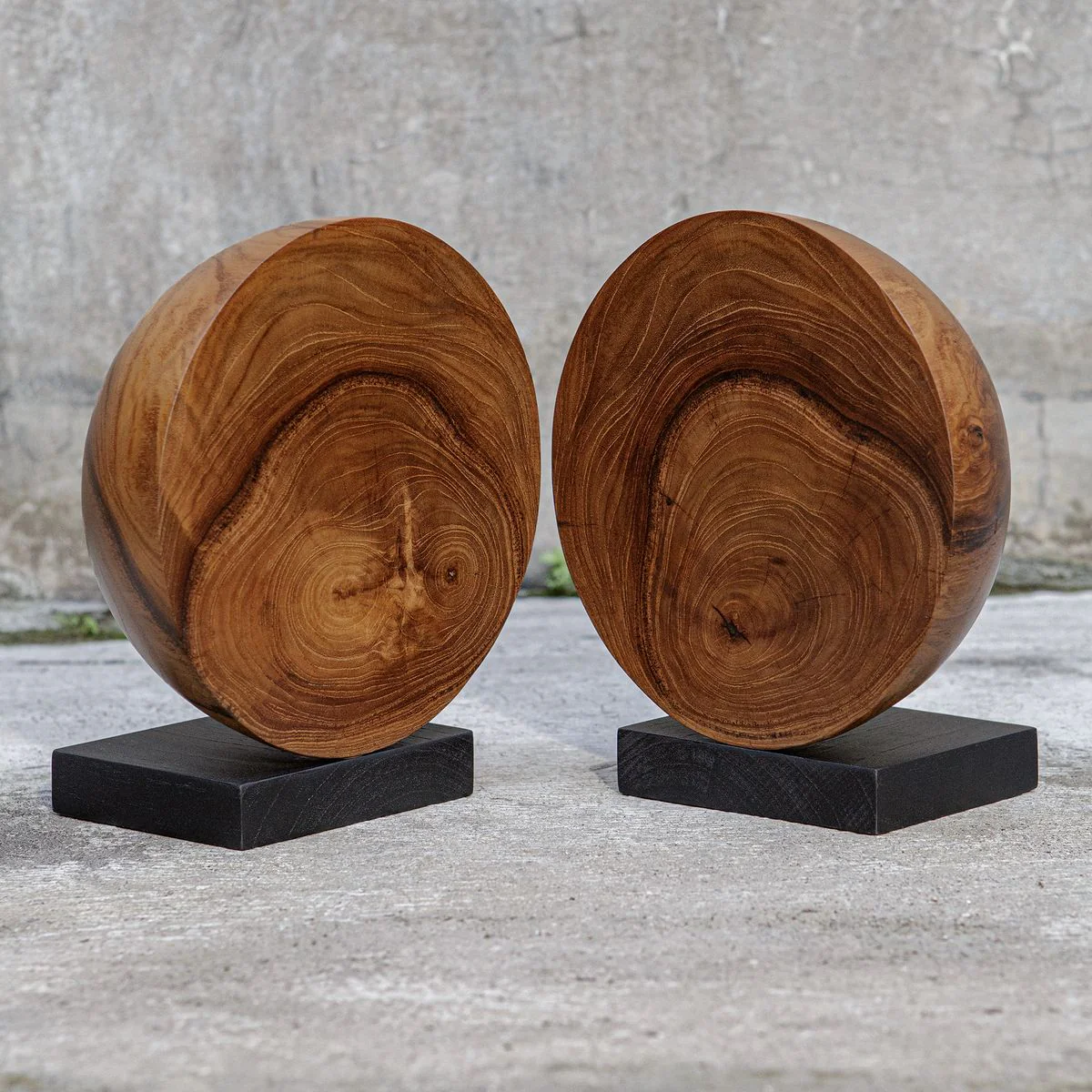 Uttermost Teak And Noir Set Of Two Bookends - Image 3