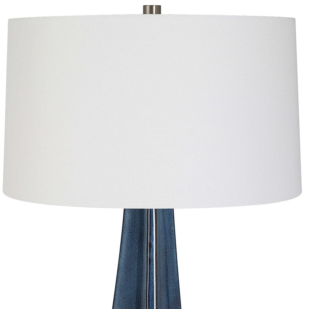 Uttermost Teramo Blue Ceramic Table Lamp With White Linen Shade - Image 5