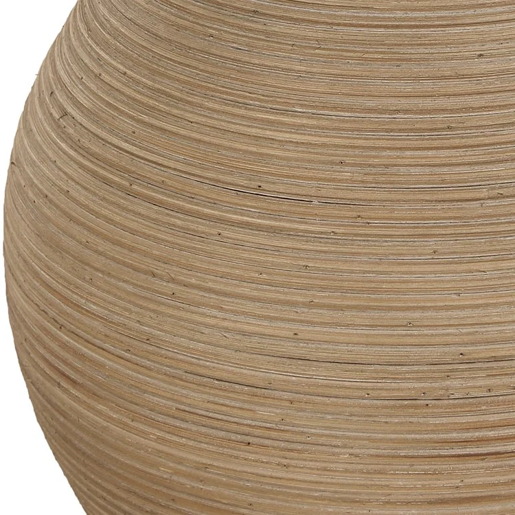 Uttermost Terra Mirrored Top With Natural Rattan Base Round Side Table - Image 4