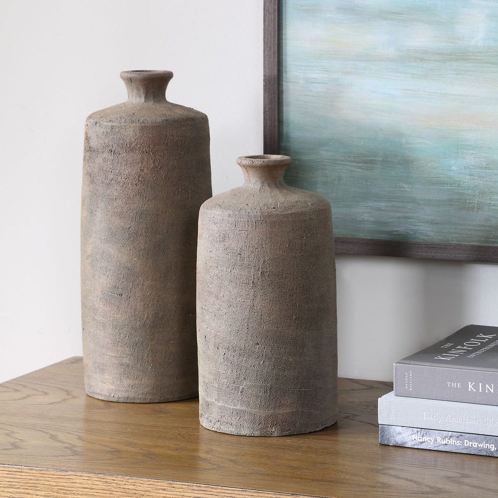 Uttermost Terrene Clay Vases ~ Set Of 2