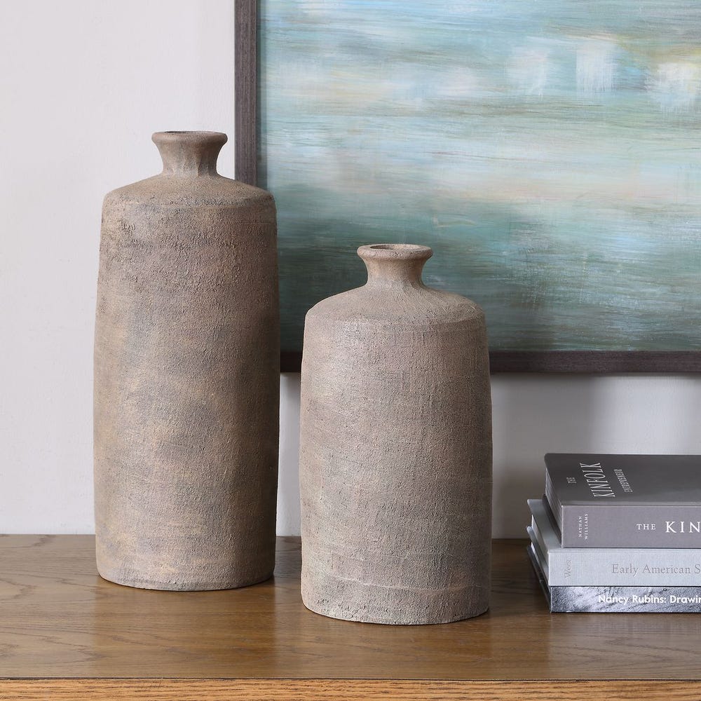 Uttermost Terrene Clay Vases ~ Set Of 2 - Image 2