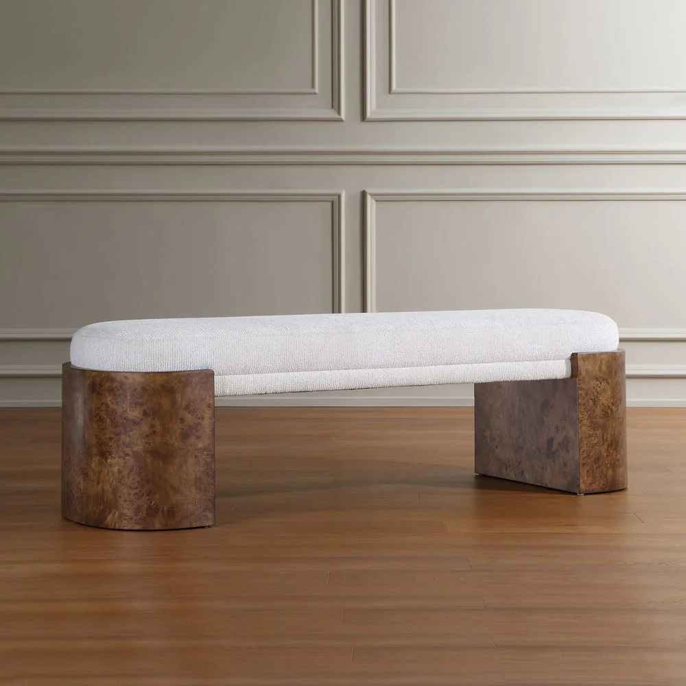 Uttermost Thorian Curved Burl Wood Legs Bench - Image 2