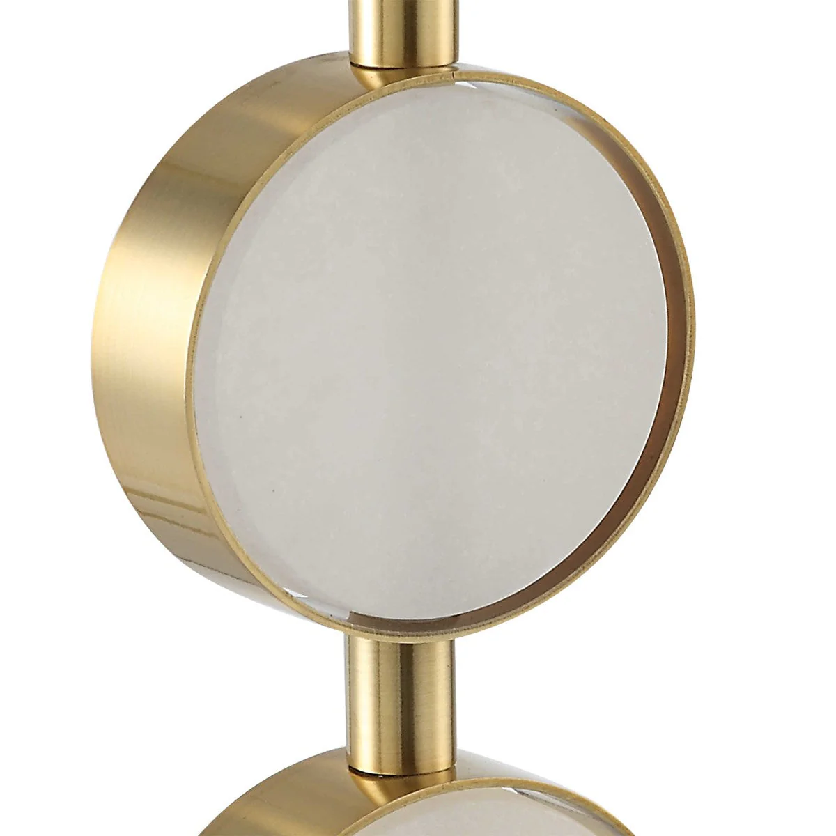 Uttermost Three Rings Alabaster Disk and Brushed Brass Table Lamp With White Linen Shade - Image 6