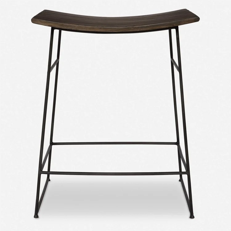 Uttermost Thura Mango Wood Curved Seat Counter Stool