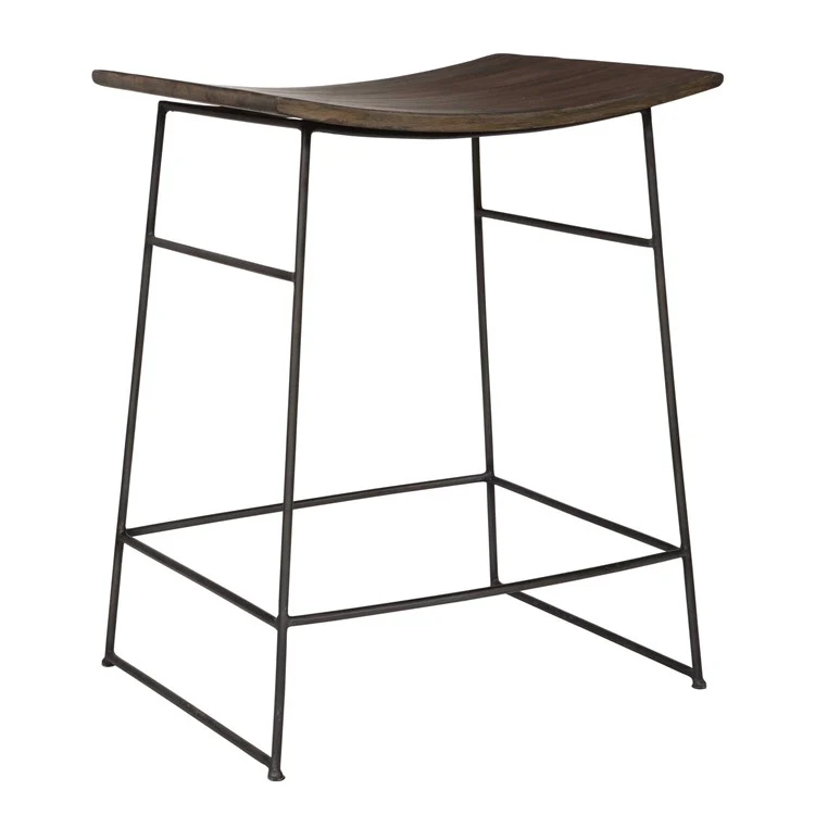 Uttermost Thura Mango Wood Curved Seat Counter Stool - Image 2