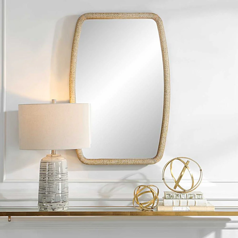 Uttermost Tiki Wooden Wrapped Rattan Mirror - Image 2