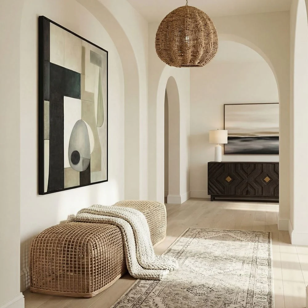 Uttermost Tino Handcrafted Natural Rattan Bench