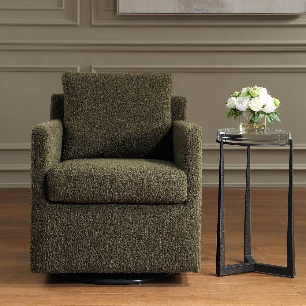 Uttermost Tisdell Kale Green Swivel Glider