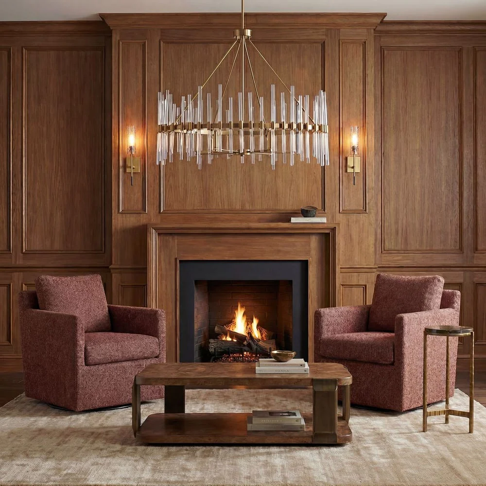 Uttermost Tisdell Upholstered Canyon Swivel Glider Accent Chair
