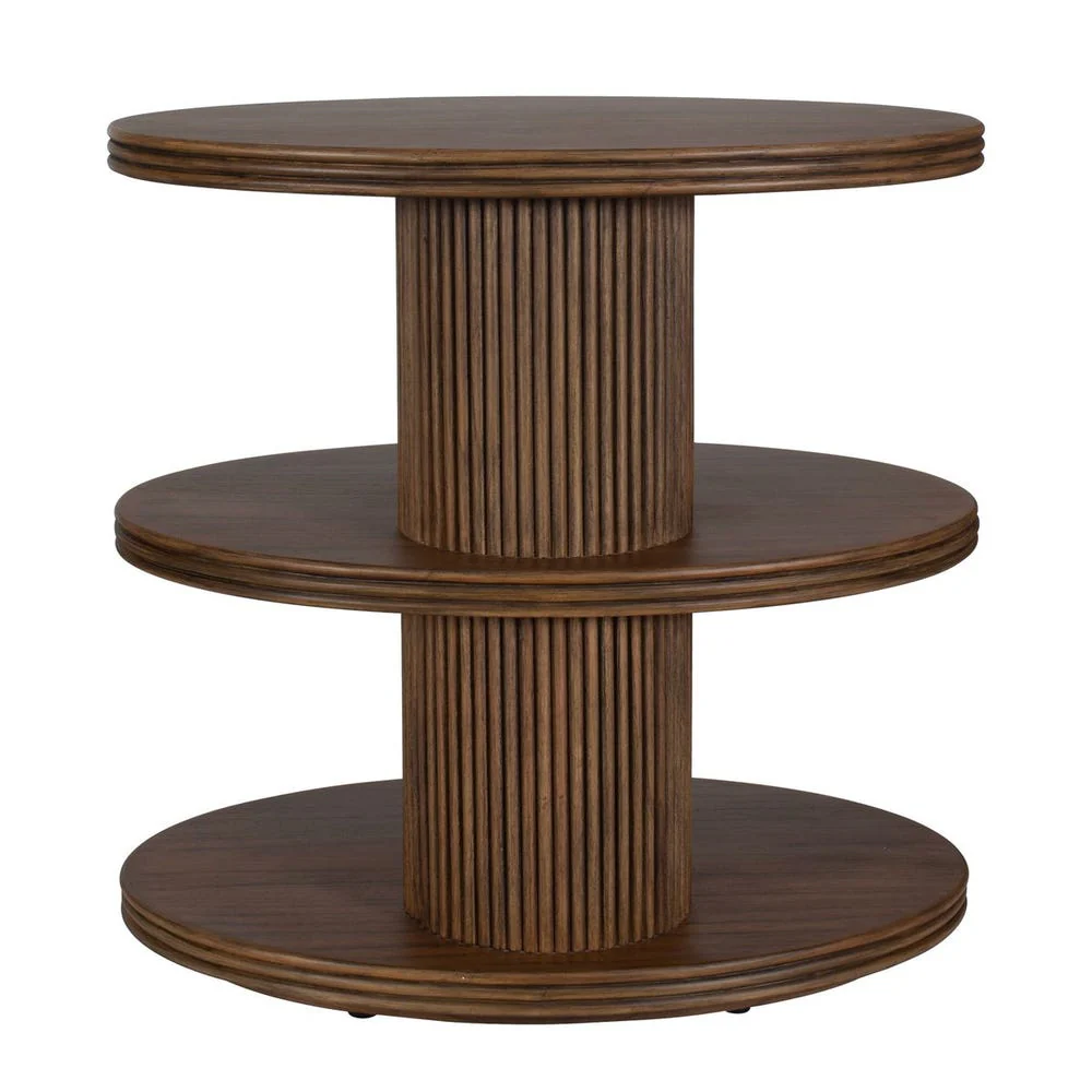 Uttermost Top Tier Rich Dark Walnut Side Table - Image 4