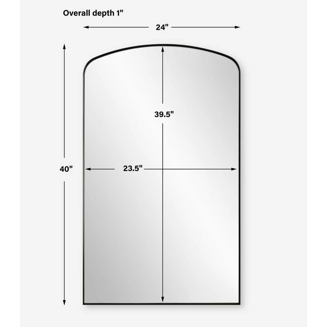 Uttermost Tordera Satin Black Sleek Steel Framed Arch Mirror - Image 6