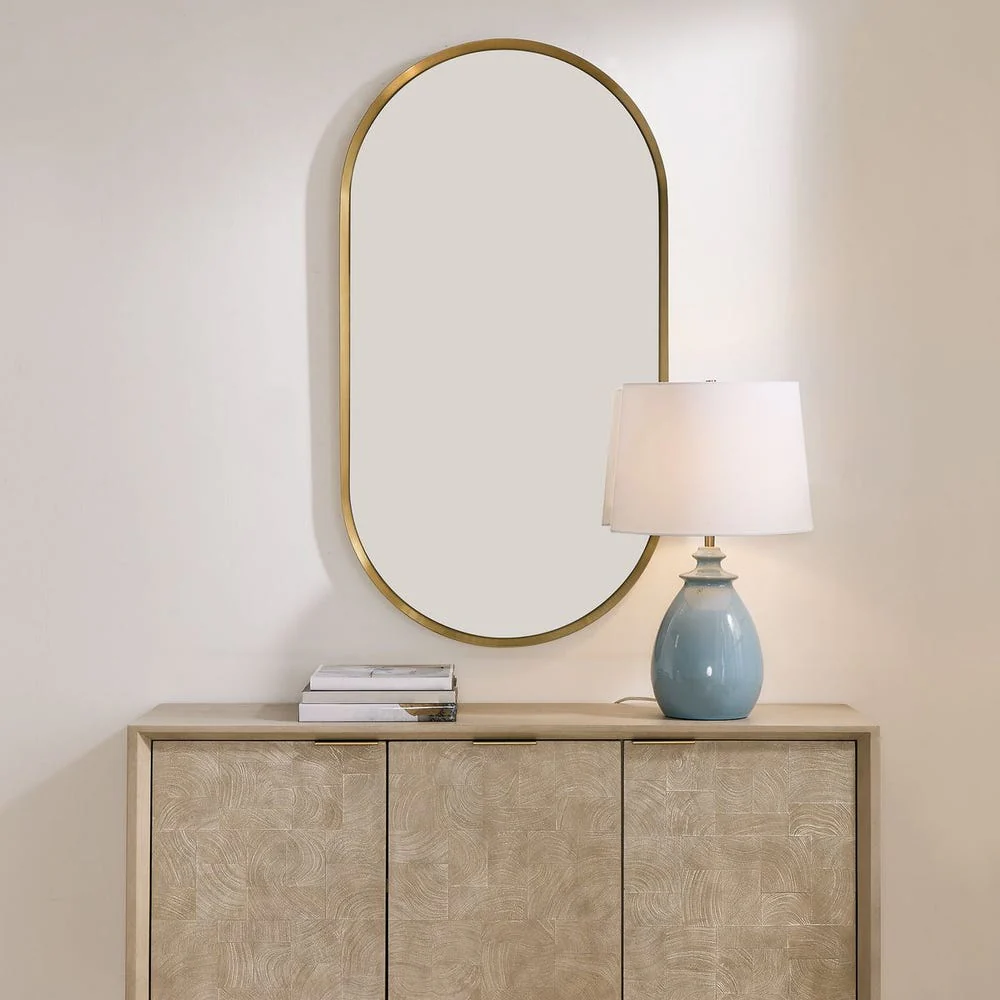 Uttermost Torrado Oval Antique Brass Mirror
