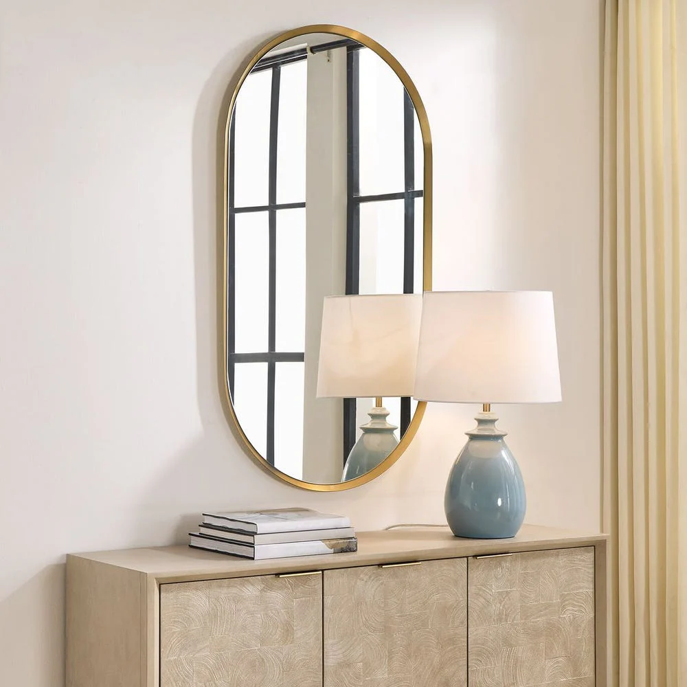 Uttermost Torrado Oval Antique Brass Mirror - Image 2