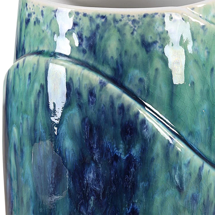 Uttermost Tranquil Duo Blue and Green Reactive Glaze Ceramic Set of 2 Vases - Image 4