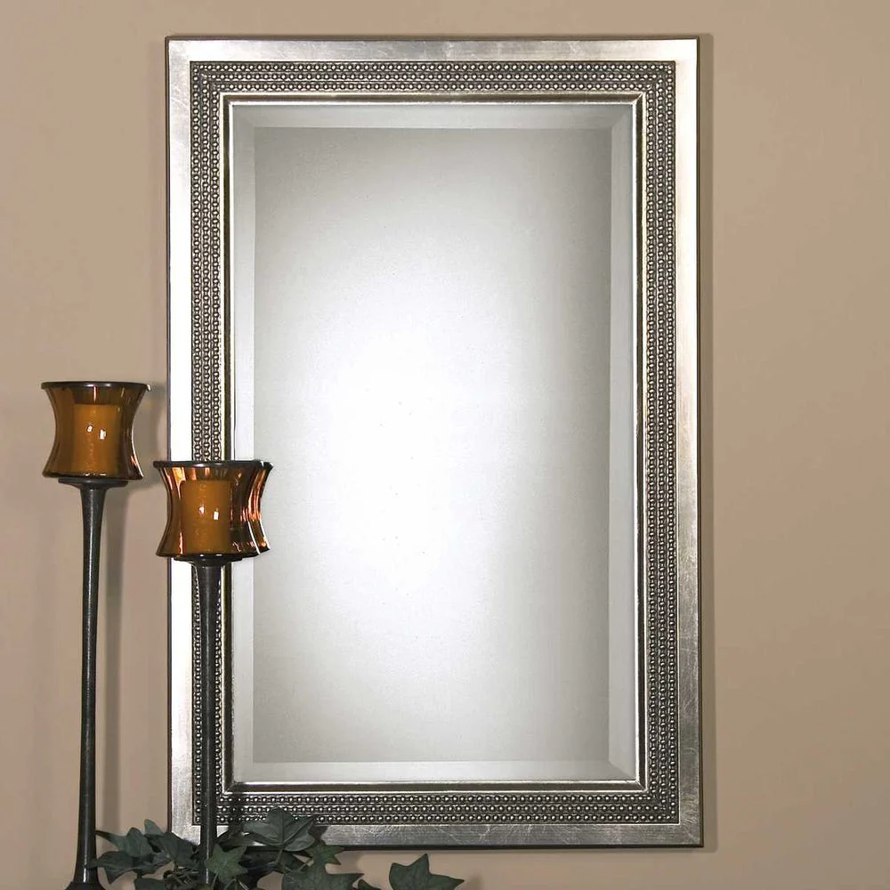Uttermost Triple Beaded Silver Leaf Mirror - Image 2