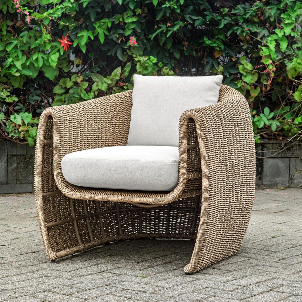 Uttermost Tropic Lounge Chair ~ Golden Flax ~ Indoor & Outdoor Use