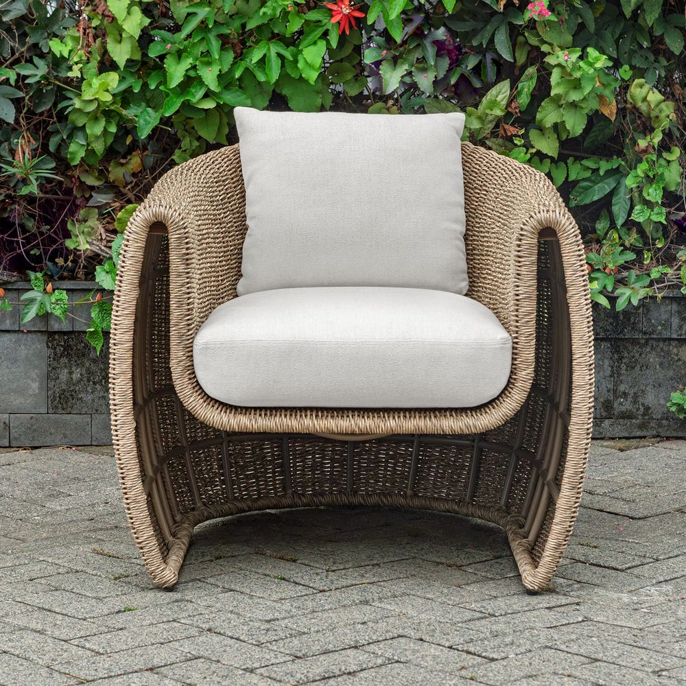 Uttermost Tropic Lounge Chair ~ Golden Flax ~ Indoor & Outdoor Use - Image 2