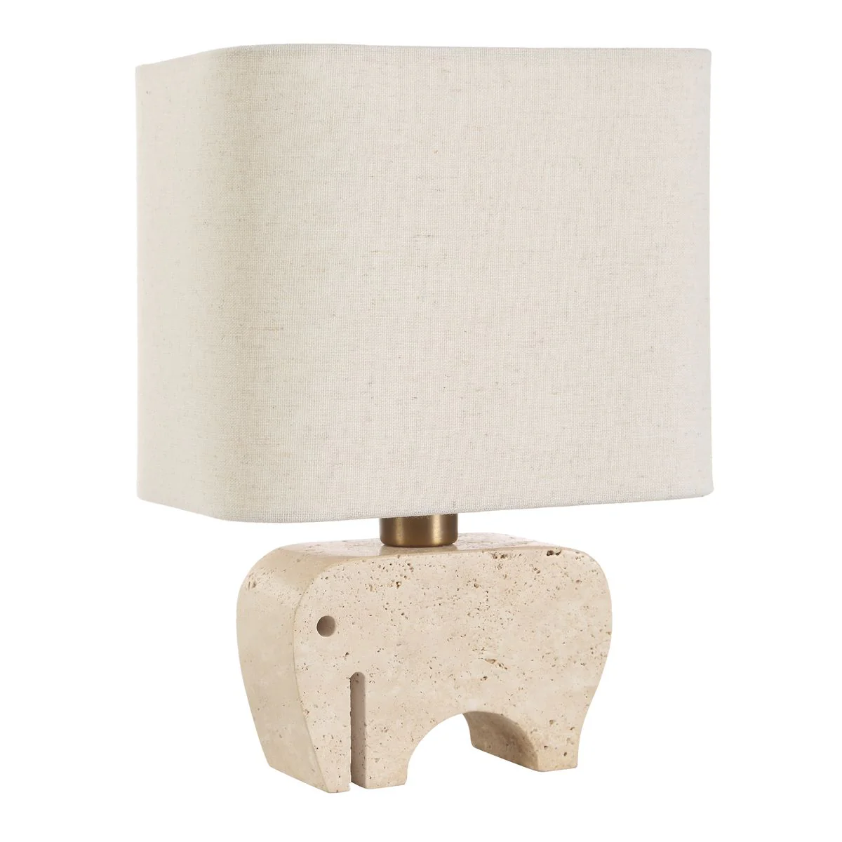 Uttermost Tusk Elephant Sculpture Beige Accent Lamp With Khaki Fabric Shade - Image 2