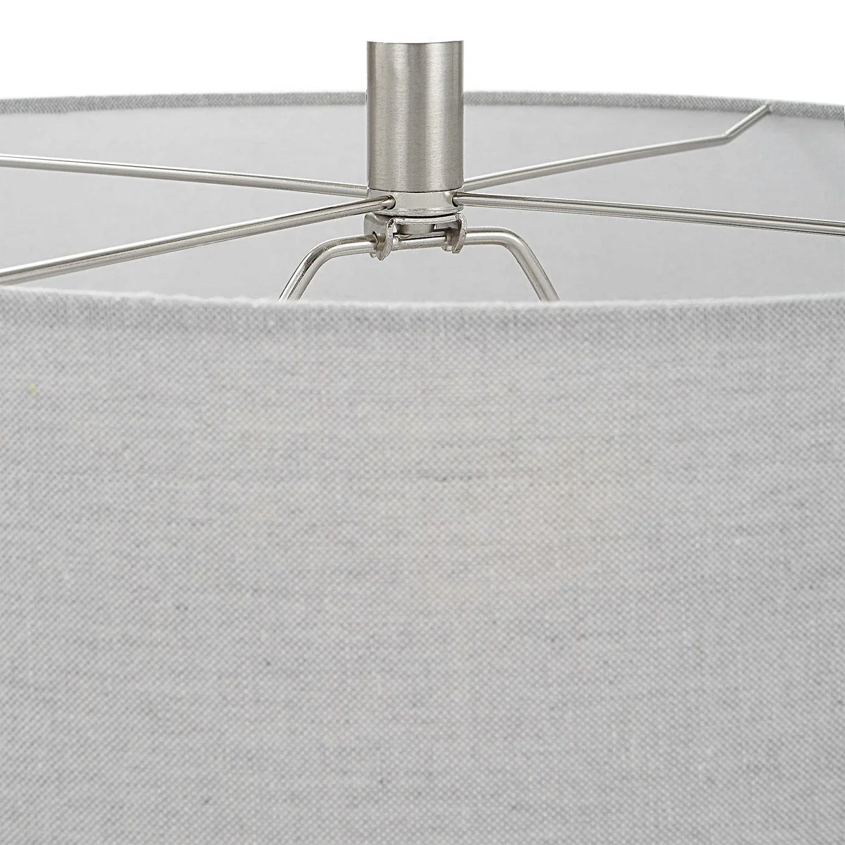 Uttermost Twilight Satin Black Ceramic Table Lamp With Light Gray Linen Shade - Image 7